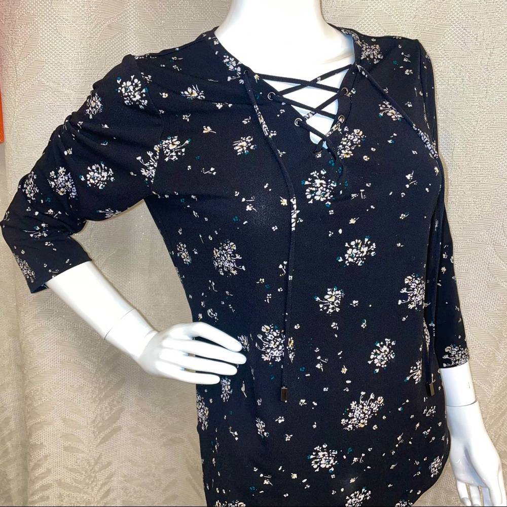 Worthington Floral Blouse Top Long Sleeve